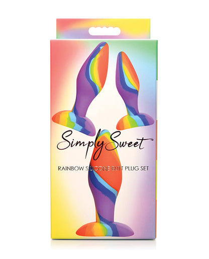 Rainbow Silicone Butt Plug Set