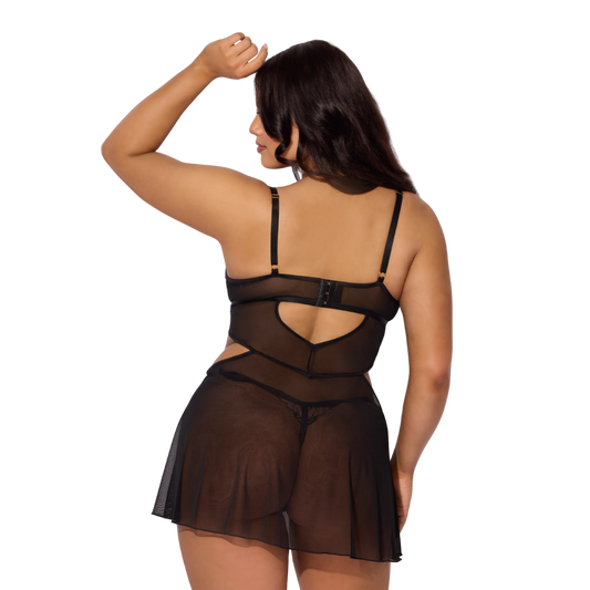 Nova Blacklight Lace Babydoll